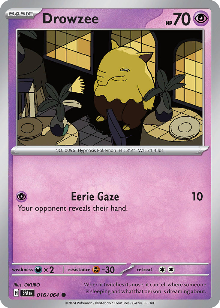 Shrouded Fable Drowzee [Reverse Holo] Pokémon card